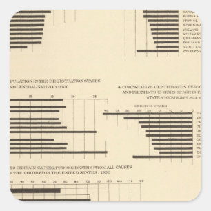 111 Death rates 1900 Square Sticker