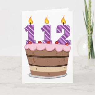 112 Age on Birthday Cake Card