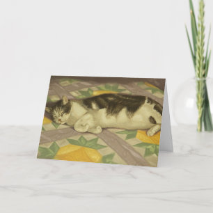 1149 Cat on Quilt Mother's Day Card