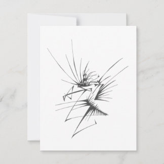 114 Black White Abstract Tribal Tattoo Art Thank You Card