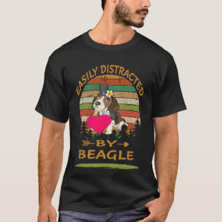 114 Easily Distracted By Beagle T-Shirt