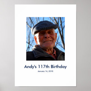 117th Birthday photo custom Sign In Party Board