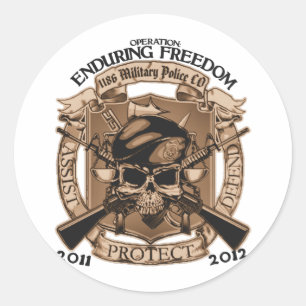 1186 MP Enduring Freedom Classic Round Sticker
