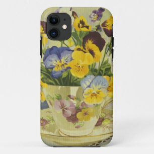 1187 Pansies in Teacup iPhone 11 Case