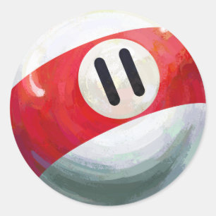 11 Ball Classic Round Sticker