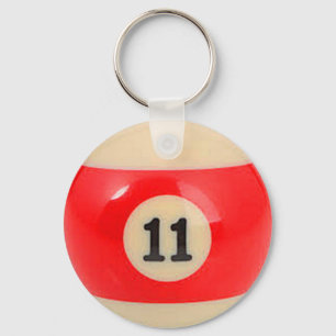 "11 Ball" pool ball design jewellery Key Ring