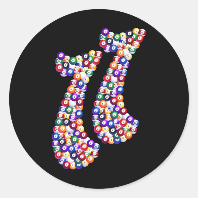 11 Composed Of Billiard Pool Table  Classic Round Sticker (Front)