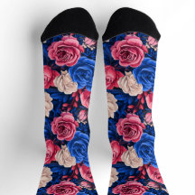 #11 Floral pattern Crew Socks