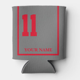 11 Grey with Red Horse Saddle Blanket Custom Can Cooler