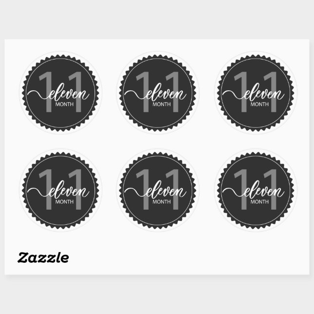 11 Months Milestone Classic Round Sticker (Sheet)