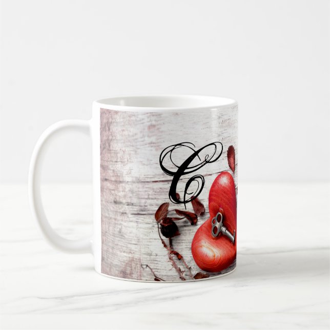 11 Oz. Coffee Mug Country Wood Key to my Heart Rus (Left)