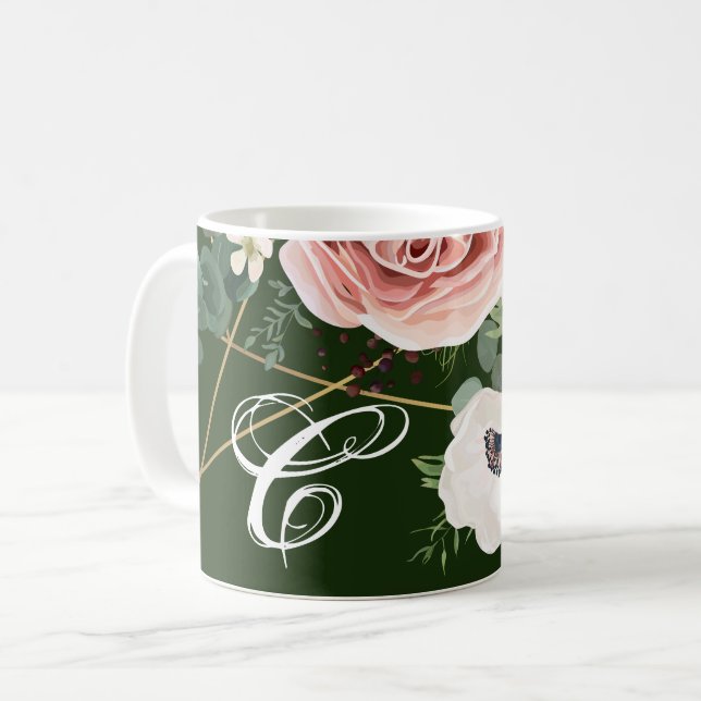 11 Oz. Coffee Mug Geometric Garden Rose Hunter (Front Left)