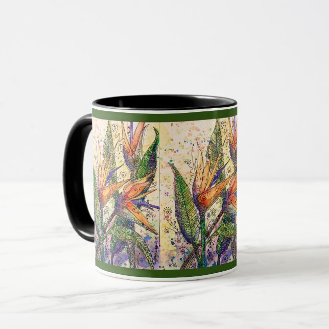 11 oz Mug—Birds of Paradise Mug (Front Left)
