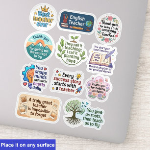 11-Pack Quotes Teacher Appreciation Stickers