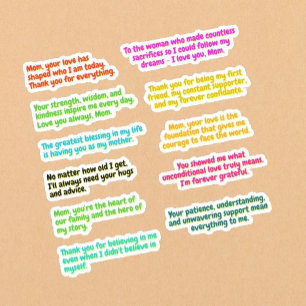 11 PCS - Message Stickers for Moms (Love Quotes)