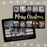11 Photo Black Merry Christmas Modern Collage<br><div class="desc">Send stylish joyful greetings and share 11 of your favourite pictures with a custom photo collage black, white and gold foil holiday card. All text on this template is simple to personalise to include any wording, such as Merry Christmas, Happy Holidays, Seasons Greetings, New Year Cheers etc. (IMAGE PLACEMENT TIP:...</div>