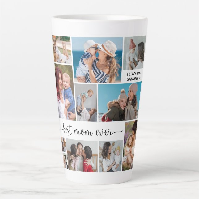 11 Photo Collage Best Mum Ever Latte Mug (Front)