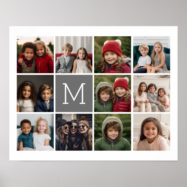 11 Photo Collage industrial box monogram Poster (Front)