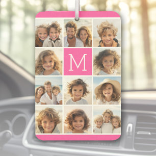 11 Photo Collage - Minimal Grid with Text Car Air Freshener