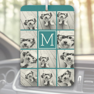 11 Photo Collage - Minimal Grid with Text Car Air Freshener