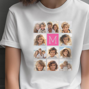11 Photo Collage - Minimal Grid with Text T-Shirt