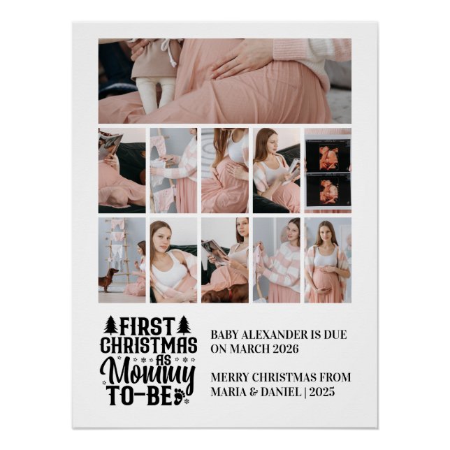 11 Photo Mummy to be Christmas Pregnancy  Poster (Front)