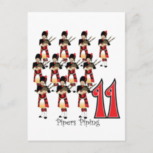11 Pipers Piping Postcard