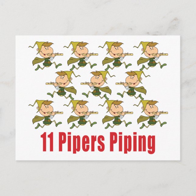 11 Pipers Piping Postcards (Front)