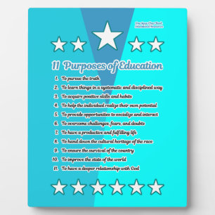 11 Purposes of Education Plaque