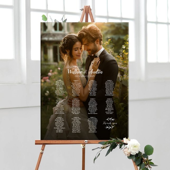 11 tables elegant photo wedding seating chart (Creator Uploaded)