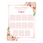 11 tables Wedding Seating Chart | Rose Gold Floral