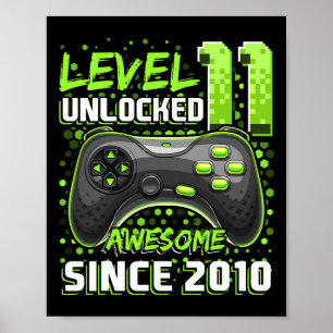 11 Unlocked Awesome 2010 Video Game 11th Birthday  Poster