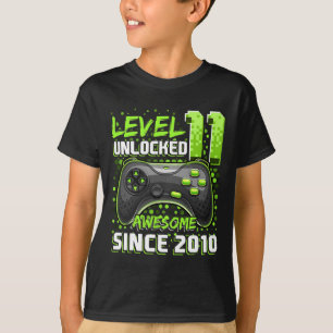 11 Unlocked Awesome 2010 Video Game 11th Birthday T-Shirt