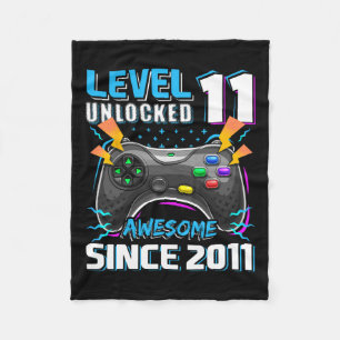 11 Unlocked Awesome 2011 Video Game 11th Birthday  Fleece Blanket