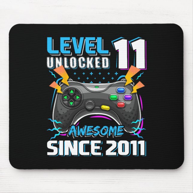 11 Unlocked Awesome 2011 Video Game 11th Birthday  Mouse Pad (Front)