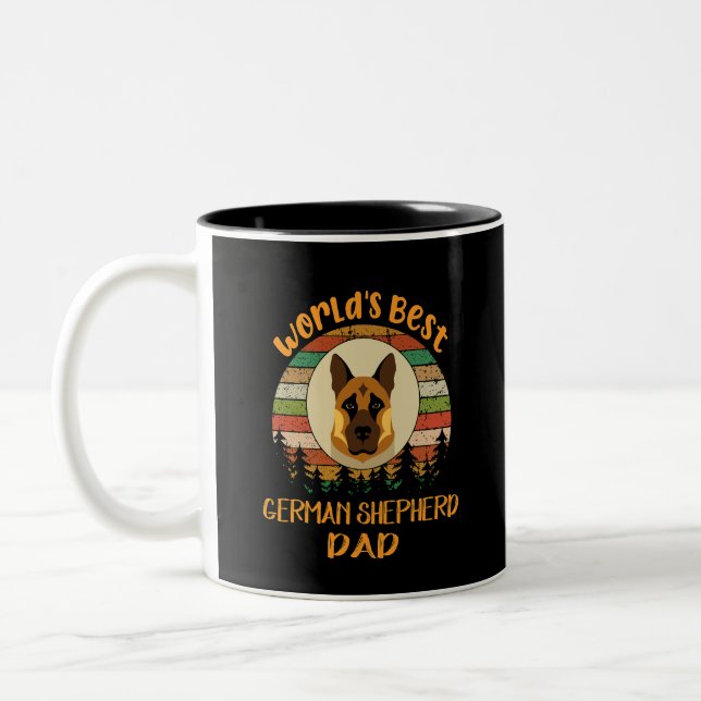 11 World's Best German Shepherd Dad Two-Tone Coffee Mug (Left)