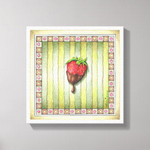 11"x11" CANVAS PRINT, CHOCOLATE COVERED STRAWBERRY Print