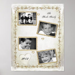 11"x14" 4 Slot Family Collage Montage Fleur De Lis Poster