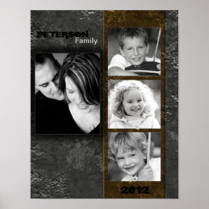 11"x14" 4 Slot Family Collage Montage Inked Poster