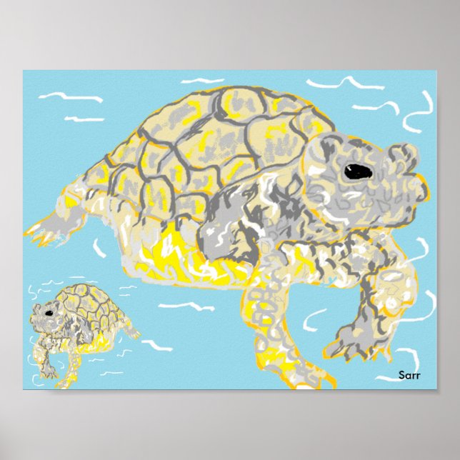 11" x 8.5", Value Poster Paper (Matte)Sea Turtles (Front)