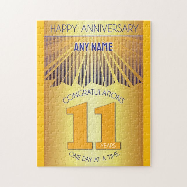 11 Year | AA 12 Step Anniversary Personalised Jigsaw Puzzle (Vertical)