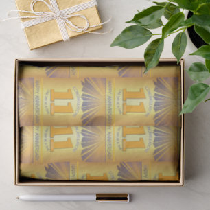 11 Year Golden Ray 12 Step Anniversary Tissue Paper