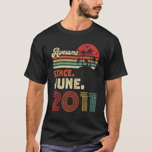 11 Year Old Awesome Since June 2011 11th Birthday T-Shirt