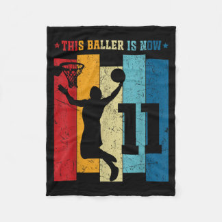 11 Year Old Basball 11th Birthday Boy Basball Fleece Blanket