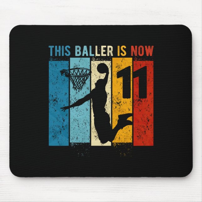 11 Year Old Basketball 11th Birthday Boy  Mouse Pad (Front)