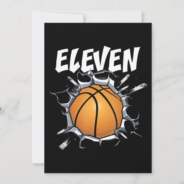 11 Year Old Basketball Birthday Party 11th Boy Holiday Card (Front)