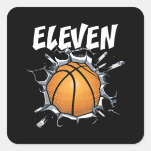 11 Year Old Basketball Birthday Party 11th Boy Square Sticker