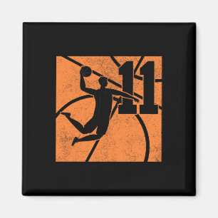 11 Year Old Basketball Dunk 11th Birthday Party Th Magnet