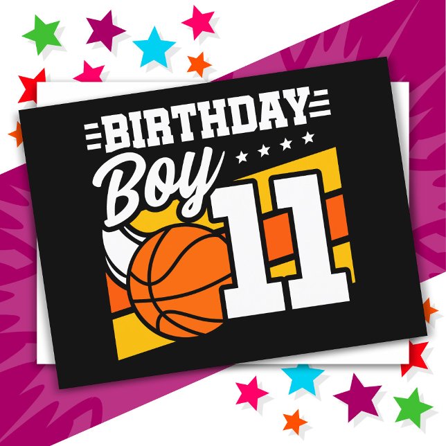 11 Year Old Basketball Party 11th Birthday Boy Postcard (Creator Uploaded)