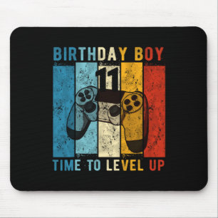 11 Year Old Birthday Boy 11 Time To Level Up 11th  Mouse Pad
